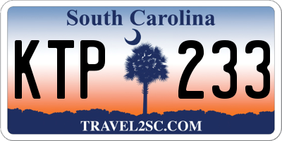 SC license plate KTP233