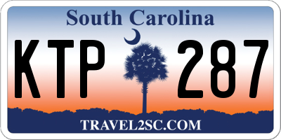 SC license plate KTP287