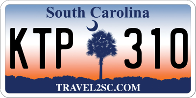 SC license plate KTP310