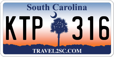 SC license plate KTP316