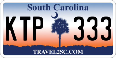 SC license plate KTP333