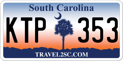 SC license plate KTP353