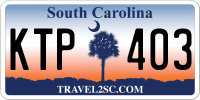 SC license plate KTP403