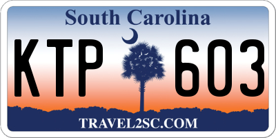 SC license plate KTP603