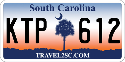 SC license plate KTP612