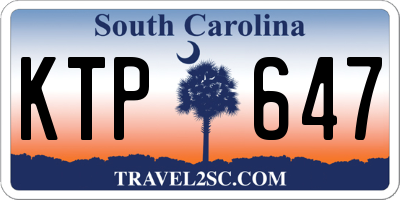 SC license plate KTP647