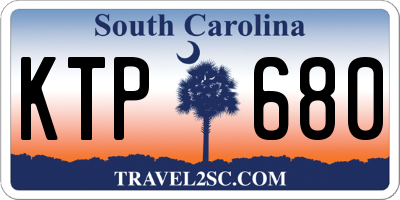 SC license plate KTP680