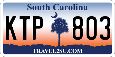 SC license plate KTP803