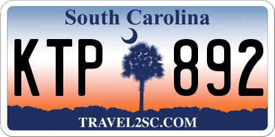 SC license plate KTP892