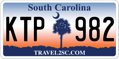 SC license plate KTP982
