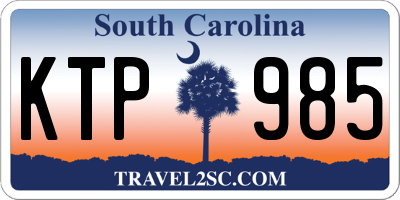 SC license plate KTP985
