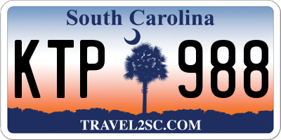 SC license plate KTP988