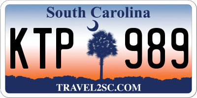 SC license plate KTP989