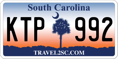 SC license plate KTP992