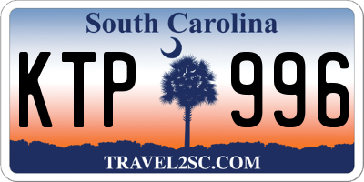 SC license plate KTP996