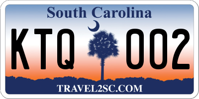 SC license plate KTQ002