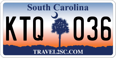 SC license plate KTQ036