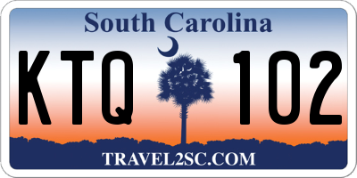 SC license plate KTQ102