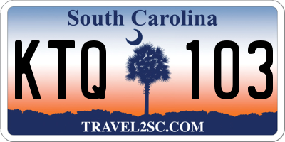 SC license plate KTQ103