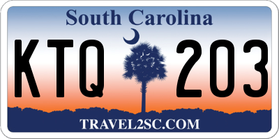 SC license plate KTQ203
