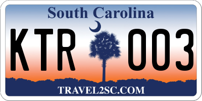SC license plate KTR003