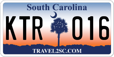 SC license plate KTR016