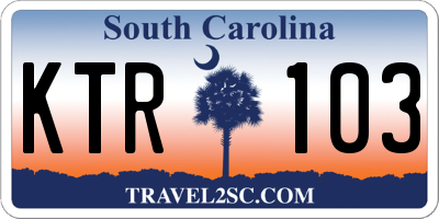 SC license plate KTR103