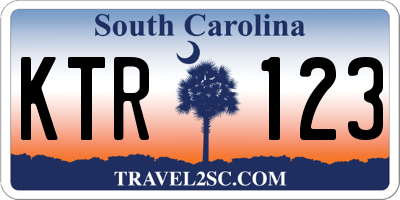 SC license plate KTR123