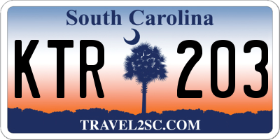 SC license plate KTR203