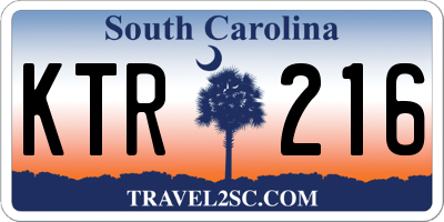 SC license plate KTR216