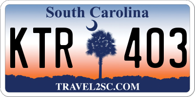 SC license plate KTR403