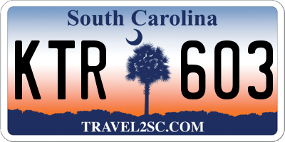 SC license plate KTR603