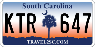SC license plate KTR647