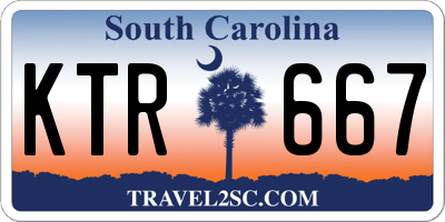 SC license plate KTR667