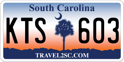 SC license plate KTS603