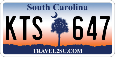 SC license plate KTS647