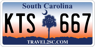 SC license plate KTS667