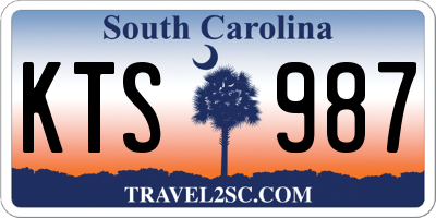 SC license plate KTS987