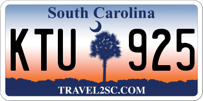 SC license plate KTU925