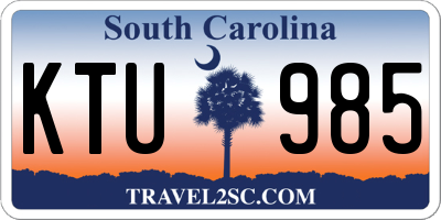 SC license plate KTU985