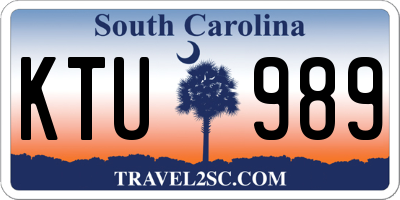 SC license plate KTU989
