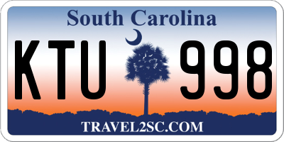 SC license plate KTU998
