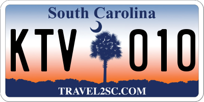SC license plate KTV010
