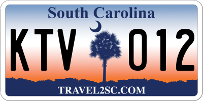 SC license plate KTV012