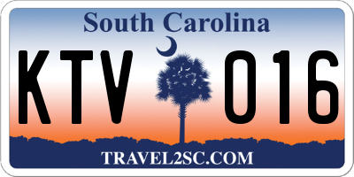 SC license plate KTV016