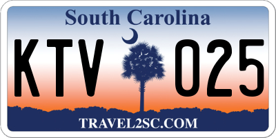 SC license plate KTV025