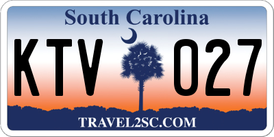 SC license plate KTV027