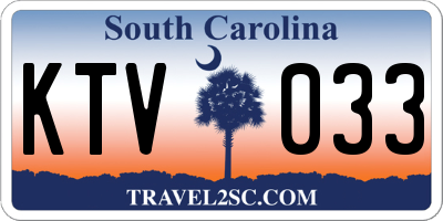 SC license plate KTV033