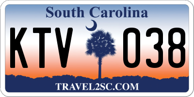 SC license plate KTV038