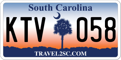 SC license plate KTV058